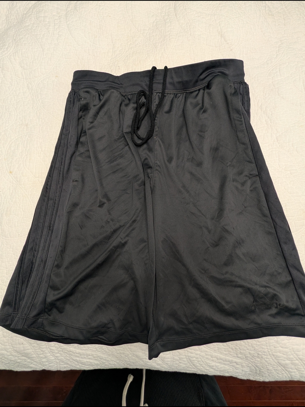 adidas Black Athletic Shorts with Drawstring